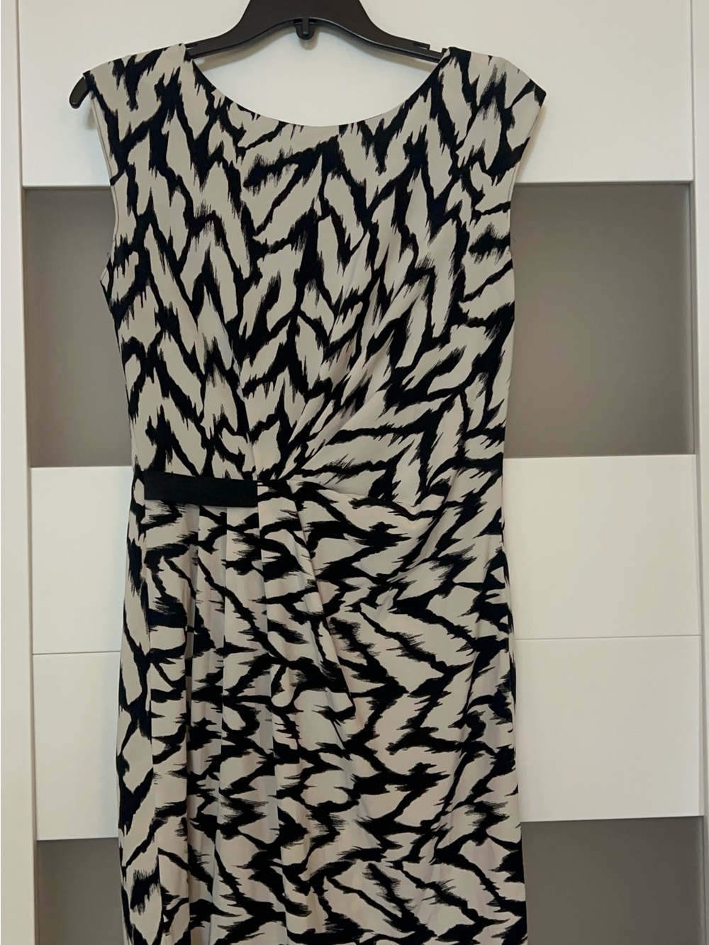 Armani Exchange Black & Cream Printed Midi Dress